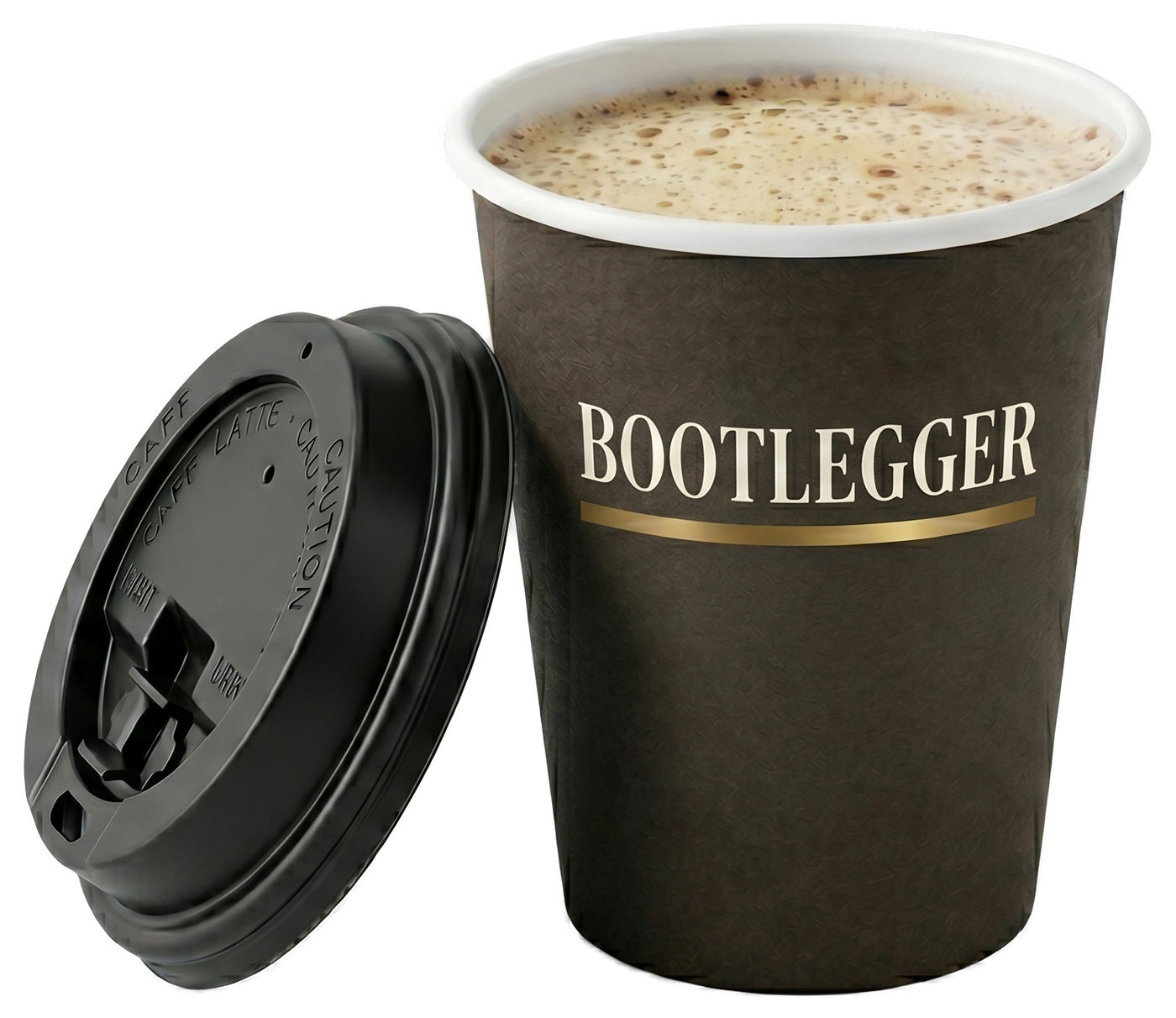 Bootlegger takeaway coffee cup served at Gas & Go
