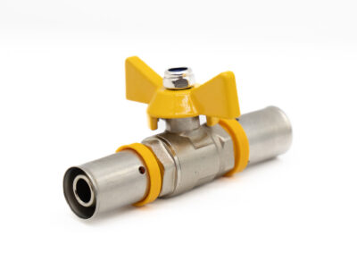 12/16 equal shut off valve brass PEX gas fitting for LPG installations - alternate view