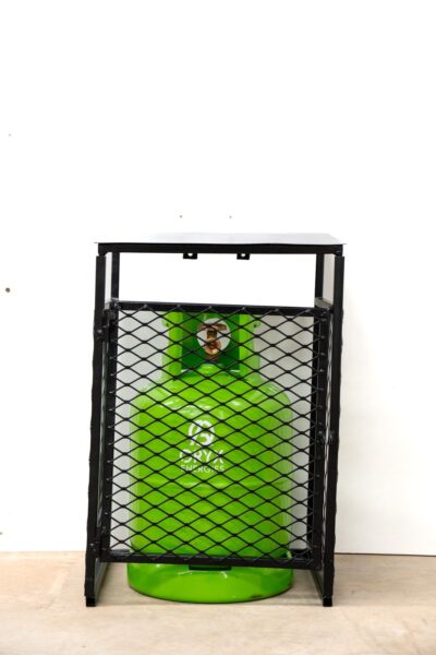 9kg single gas cylinder storage cage with lockable steel frame Single 9kg LPG gas bottle security cage for outdoor storage Galvanized steel cage designed for one 9kg gas cylinder - alternate view