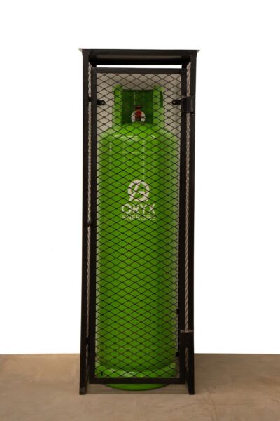 single 48kg gas cylinder cage for heavy-duty LPG storage - alternate view