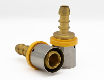 16/20 hosetail brass PEX gas fitting for LPG installations - alternate view