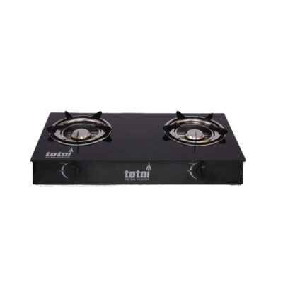 Totai 2 Burner Gas Stove Table Top – Black Glass