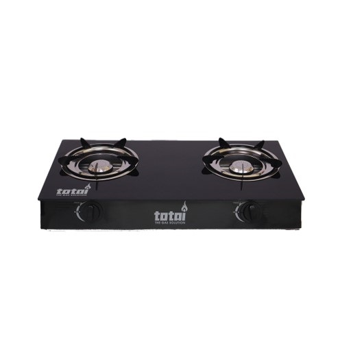 Totai 2 Burner Gas Stove Table Top – Black Glass