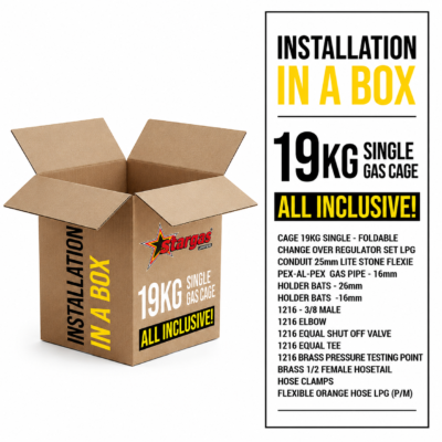 19kg Single Gas Cage Installation Package with foldable LPG cylinder cage and fittings