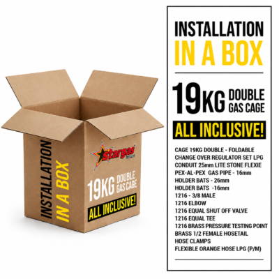 19kg Double Gas Cage Installation Package with dual LPG cylinder cage and installation