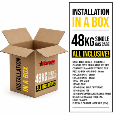 48kg Single Gas Cage Installation Package with LPG cylinder cage and gas installation fittings
