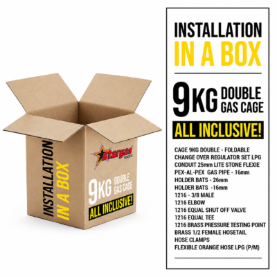 9kg Double Gas Cage Installation Package with dual cylinder cage and LPG installation components